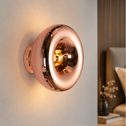 Royelux Modern Gold Donut Wall Sconce Lamp - LED Interior Lighting Fixture