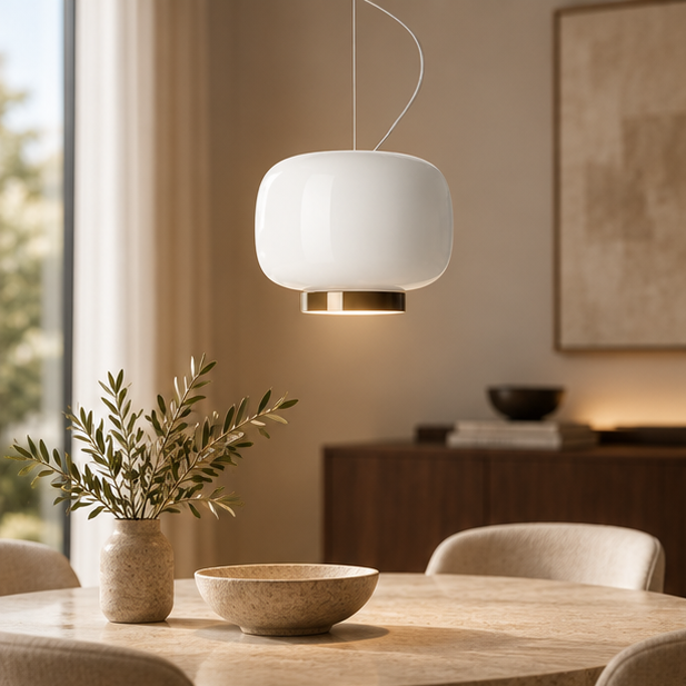 RoyaleGlow Nordic Dome Glass Pendant Light - Modern Ceiling Lamp - Royale Basic