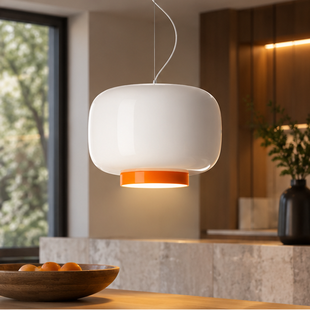 RoyaleGlow Nordic Dome Glass Pendant Light - Modern Ceiling Lamp - Royale Basic