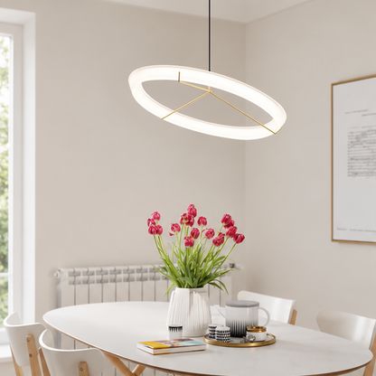 RoyaleGlow Modern LED Ring Pendant Light - Artistic Halo Chandelier
