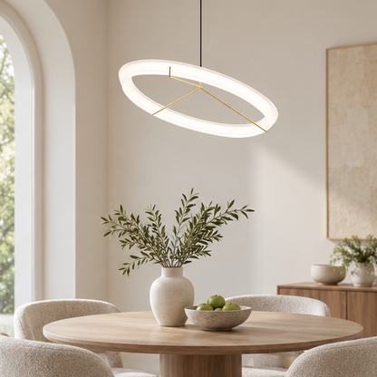 RoyaleGlow Modern LED Ring Pendant Light - Artistic Halo Chandelier