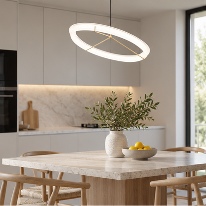 RoyaleGlow Modern LED Ring Pendant Light - Artistic Halo Chandelier