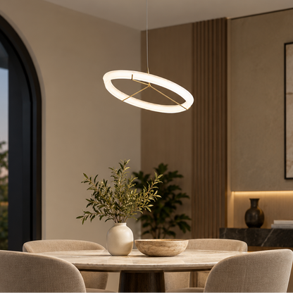 RoyaleGlow Modern LED Ring Pendant Light - Artistic Halo Chandelier