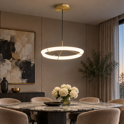 RoyaleGlow Modern LED Ring Pendant Light - Artistic Halo Chandelier