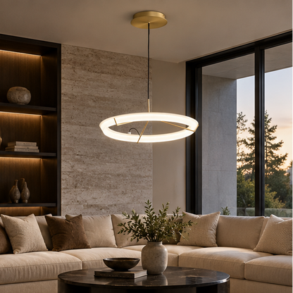 RoyaleGlow Modern LED Ring Pendant Light - Artistic Halo Chandelier