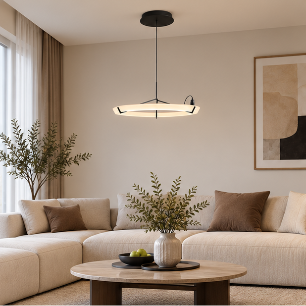 RoyaleGlow Modern LED Ring Pendant Light - Artistic Halo Chandelier