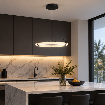 RoyaleGlow Modern LED Ring Pendant Light - Artistic Halo Chandelier