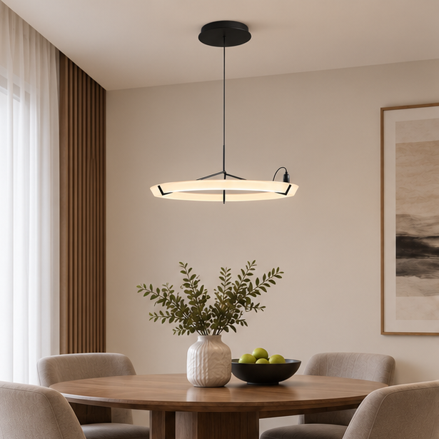 RoyaleGlow Modern LED Ring Pendant Light - Artistic Halo Chandelier