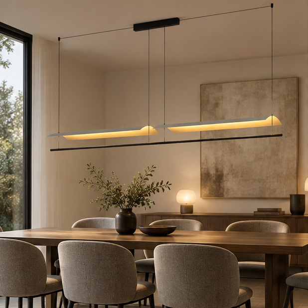 Royelux Modern Linear LED Pendant Light - Minimalist Hanging Fixture