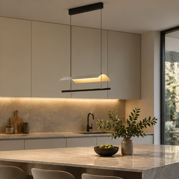 Royelux Modern Linear LED Pendant Light - Minimalist Hanging Fixture