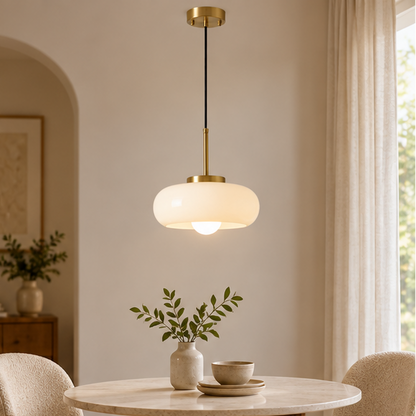 Royelux Glass Pendant Light-Bread Shape Dimmable Artistic Stained-Glass Chandelier - Royale Basic