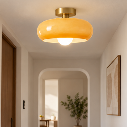Royelux Glass Pendant Light-Bread Shape Dimmable Artistic Stained-Glass Chandelier - Royale Basic