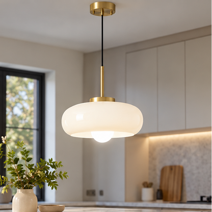 Royelux Glass Pendant Light-Bread Shape Dimmable Artistic Stained-Glass Chandelier - Royale Basic
