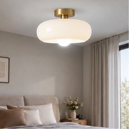 Royelux Glass Pendant Light-Bread Shape Dimmable Artistic Stained-Glass Chandelier - Royale Basic