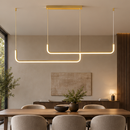 Royelux Modern Linear LED Pendant Light For Kitchen Island And Dining Room