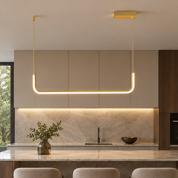 Royelux Modern Linear LED Pendant Light For Kitchen Island And Dining Room