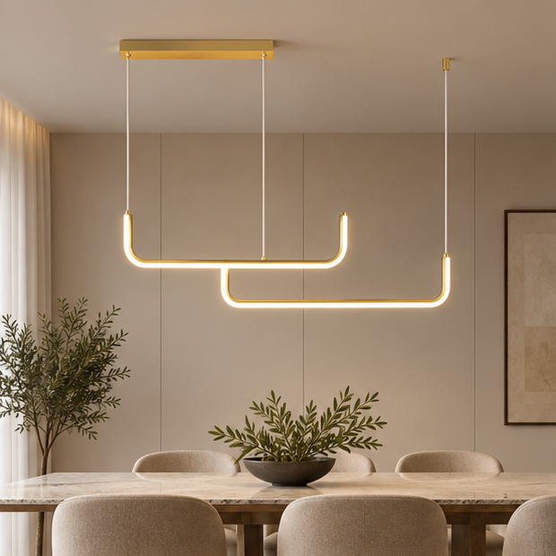 Royelux Modern Linear LED Pendant Light For Kitchen Island And Dining Room