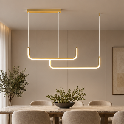 Royelux Modern Linear LED Pendant Light For Kitchen Island And Dining Room