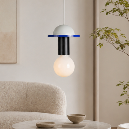 LuxRoyale Modern Wooden Geometric Pendant Light Striped Accent Ceiling Fixture