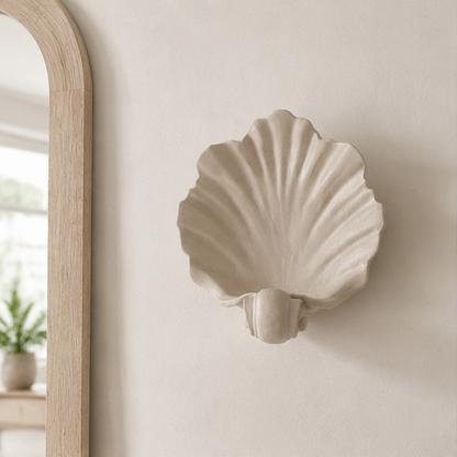 LuxRoyale Coastal Shell Wall Sconce Candle Holder-Sculptural Art Deco Design