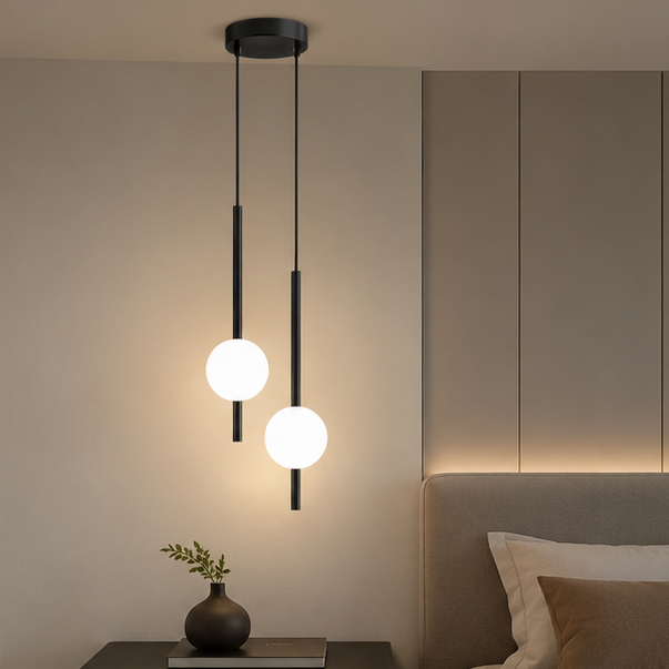 RoyaleGlow Modern LED Globe Pendant Light for Bedroom, Dining, Living Room & Kitchen Island