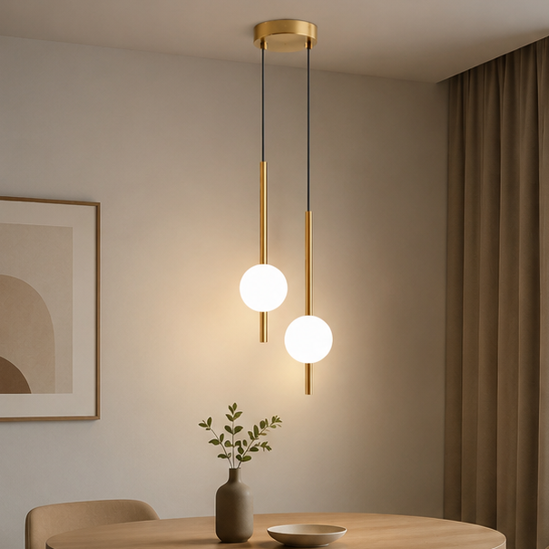 RoyaleGlow Modern LED Globe Pendant Light for Bedroom, Dining, Living Room & Kitchen Island