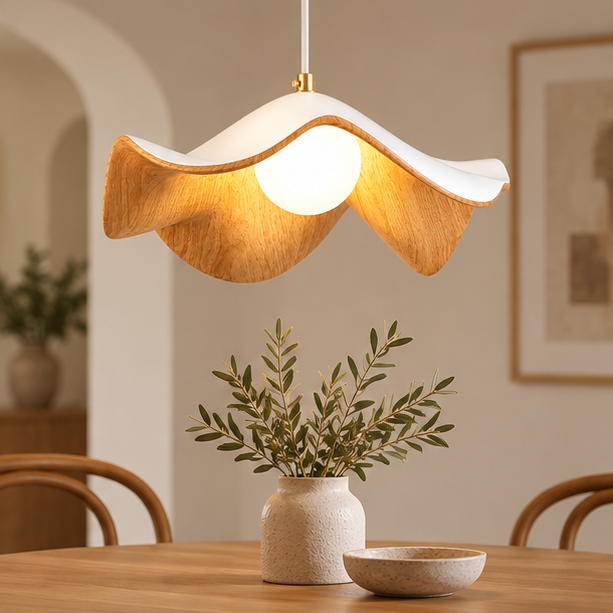 RoyaleGlow Floral Resin Petal Pendant Light - Modern Hanging Lamp for Dining, Bedroom