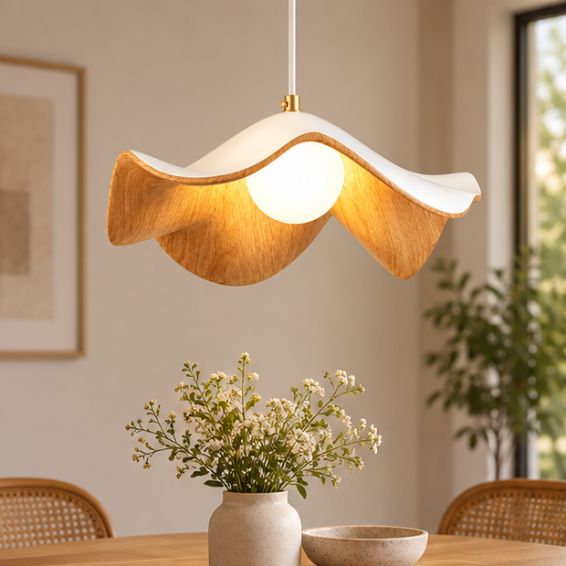 RoyaleGlow Floral Resin Petal Pendant Light - Modern Hanging Lamp for Dining, Bedroom