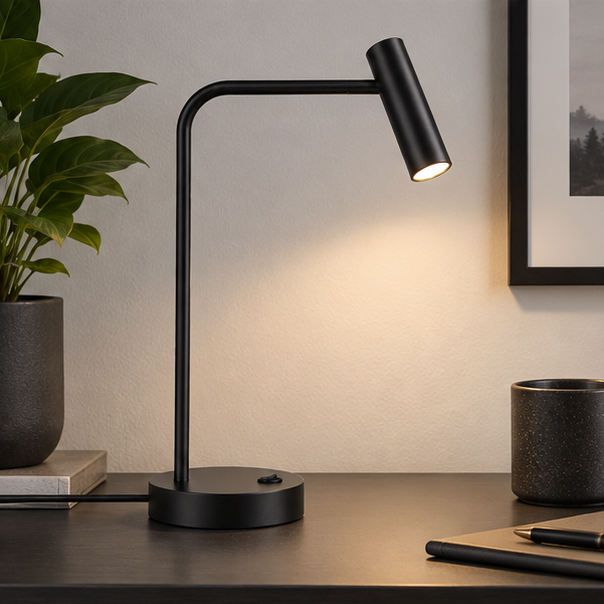 RoyaleGlow Modern Metal Task Table Lamp - Adjustable Desk Light for Office