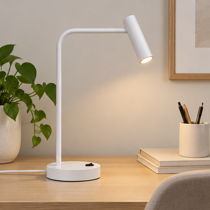 RoyaleGlow Modern Metal Task Table Lamp - Adjustable Desk Light for Office