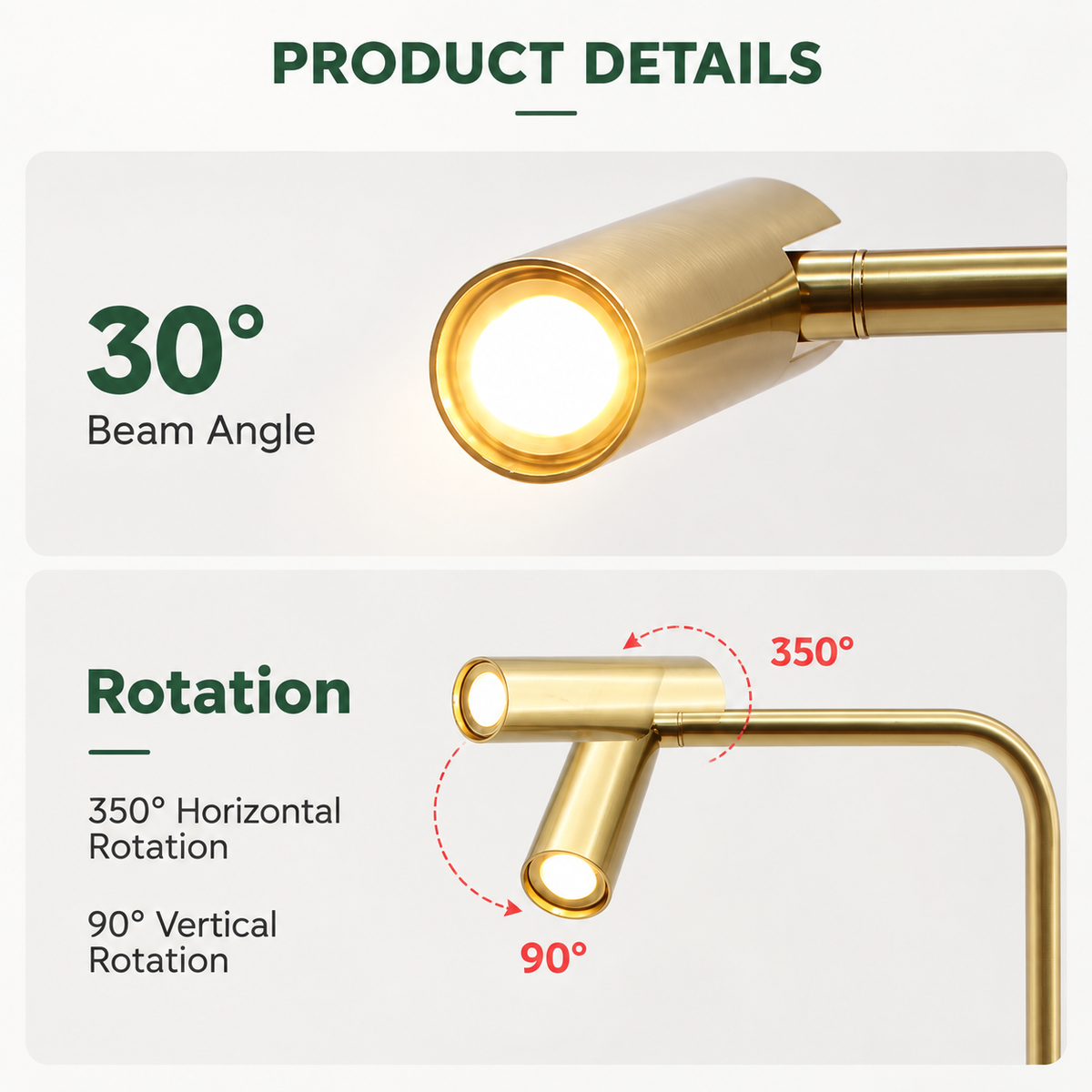 RoyaleGlow Modern Metal Task Table Lamp - Adjustable Desk Light for Office