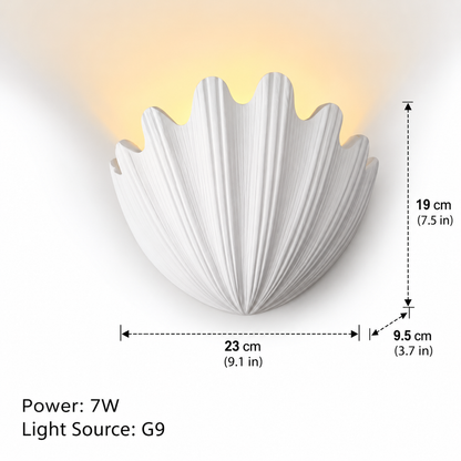 RoyaleGlow Scallop Shell Plaster Wall Light - Modern Up Down Sconce