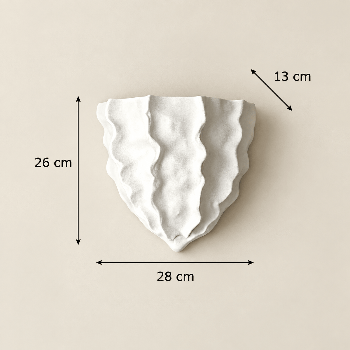 LuxRoyale Scallop Plaster Wall Lamp - Vintage Upward Lighting Sconce for Stairway, Bedroom - Royale Basic