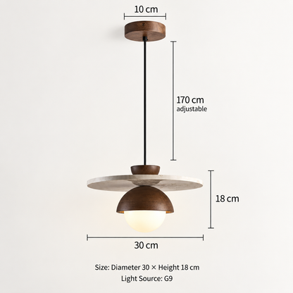 Royelux Travertine Stone Globe Pendant Light For Kitchen Island, Dining, Bedroom