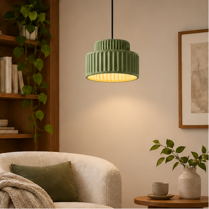 RoyaleGlow Modern Ribbed Pendant Lamp - Tiered Ceiling Light Fixture