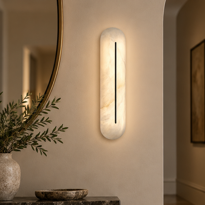RoyaleGlow Modern Alabaster Wall Sconce - Minimalist Rectangular Light Fixture