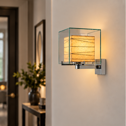 RoyaleGlow Modern Glass Cube Wall Sconce Lighting Fixture