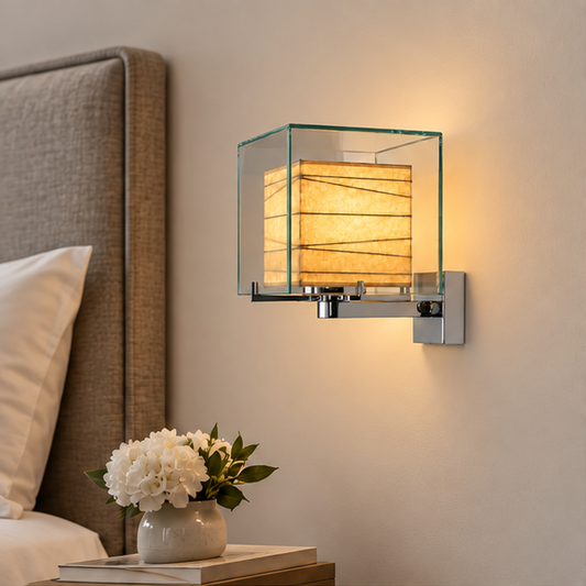 RoyaleGlow Modern Glass Cube Wall Sconce Lighting Fixture