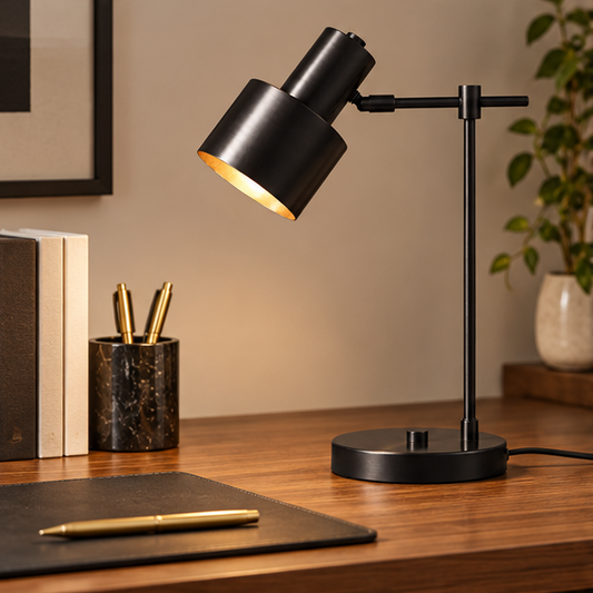 Royelux Adjustable Cylinder Task Table Lamp for Modern Office Desk Lighting - Royale Basic