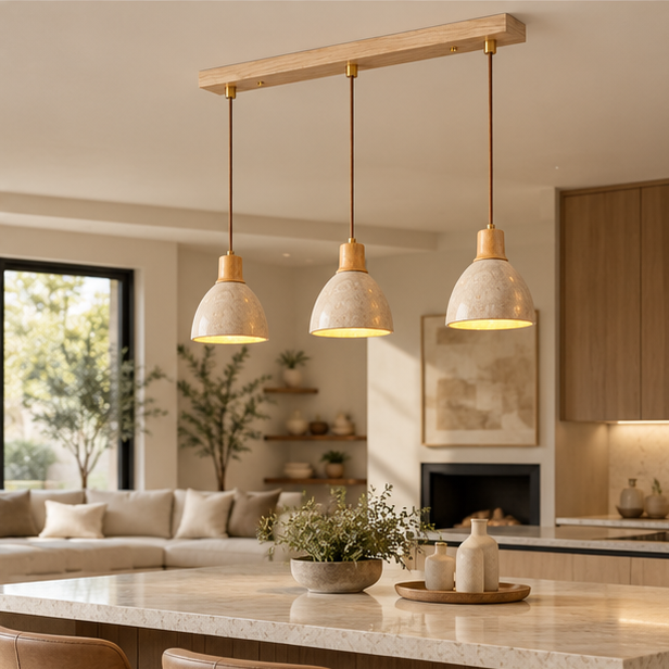 LuxRoyale Three Light Linear Pendant Chandelier for Kitchen Island, Dining, Living Room