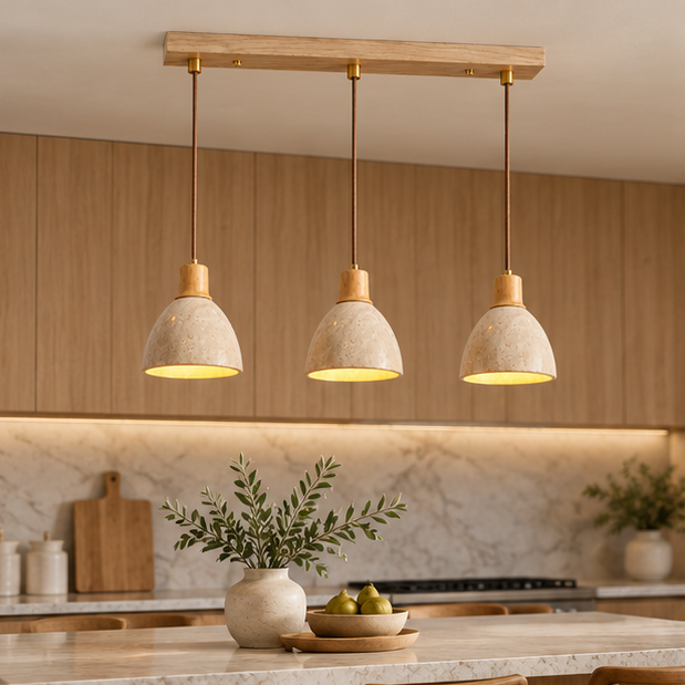 LuxRoyale Three Light Linear Pendant Chandelier for Kitchen Island, Dining, Living Room