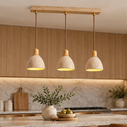 LuxRoyale Three Light Linear Pendant Chandelier for Kitchen Island, Dining, Living Room