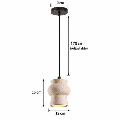Royelux Natural Travertine Stone Pendant Light For Kitchen Island