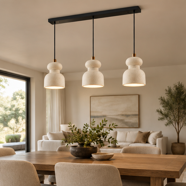 RoyaleGlow Modern Three Light Linear Pendant Chandelier For Kitchen Island