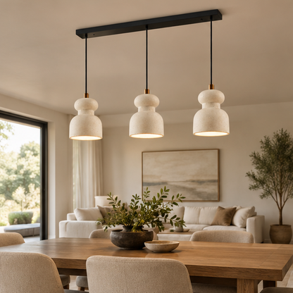 RoyaleGlow Modern Three Light Linear Pendant Chandelier For Kitchen Island
