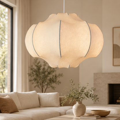 Royelux Lotus Silk Pendant Light Modern Zen Hanging Lamp