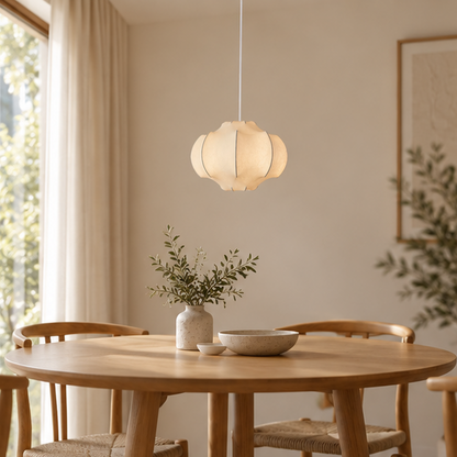 Royelux Lotus Silk Pendant Light Modern Zen Hanging Lamp