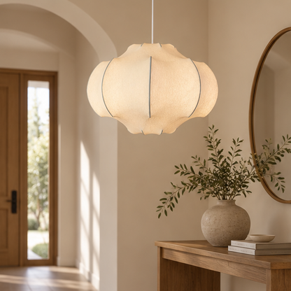 Royelux Lotus Silk Pendant Light Modern Zen Hanging Lamp
