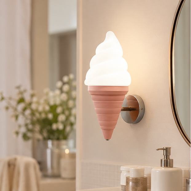 RoyaleGlow Kids Ice Cream Wall Lamp LED Bedroom Sconce Fixture