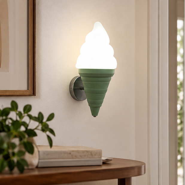 RoyaleGlow Kids Ice Cream Wall Lamp LED Bedroom Sconce Fixture